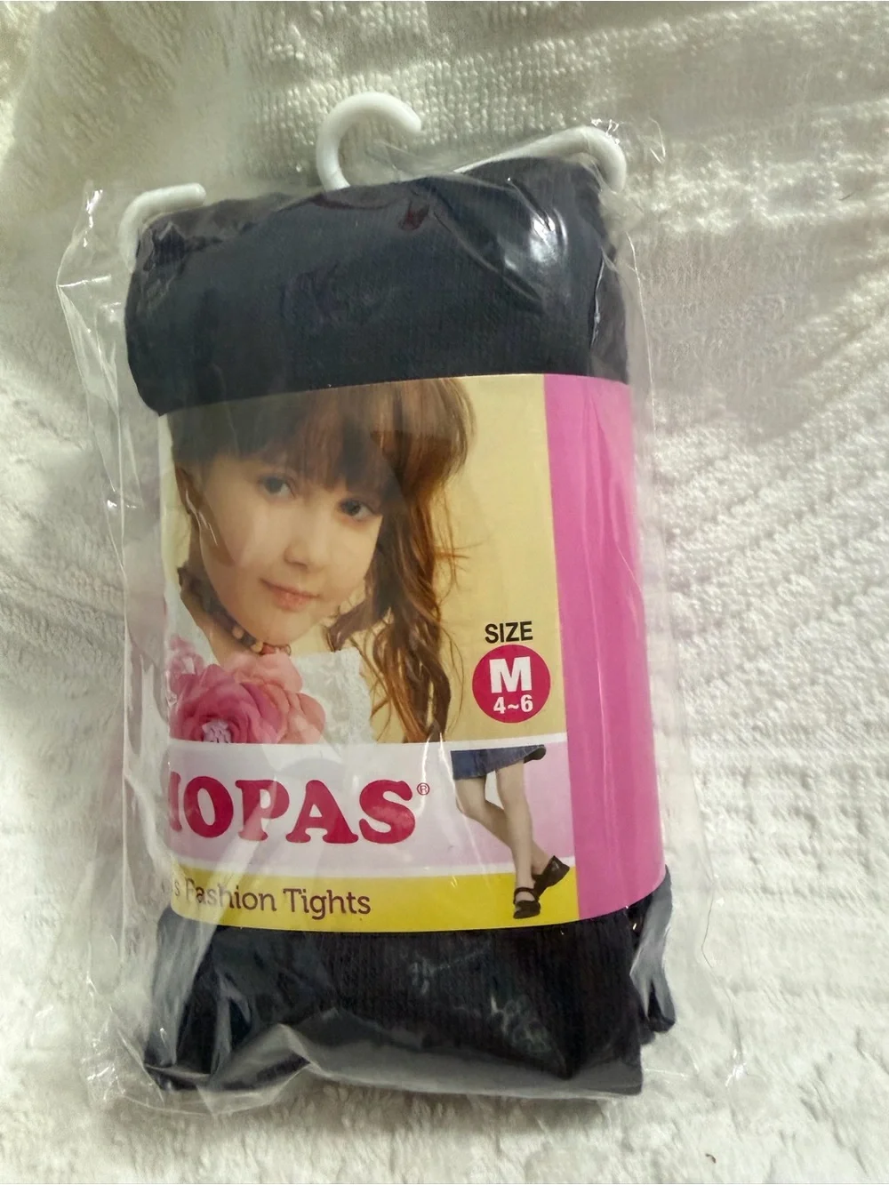 4 Girls' Fashion Tights - Gray (Size M 4-6)